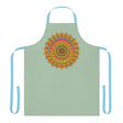 Mandala Art Apron - Sage Green All Over Prints - Blululi
