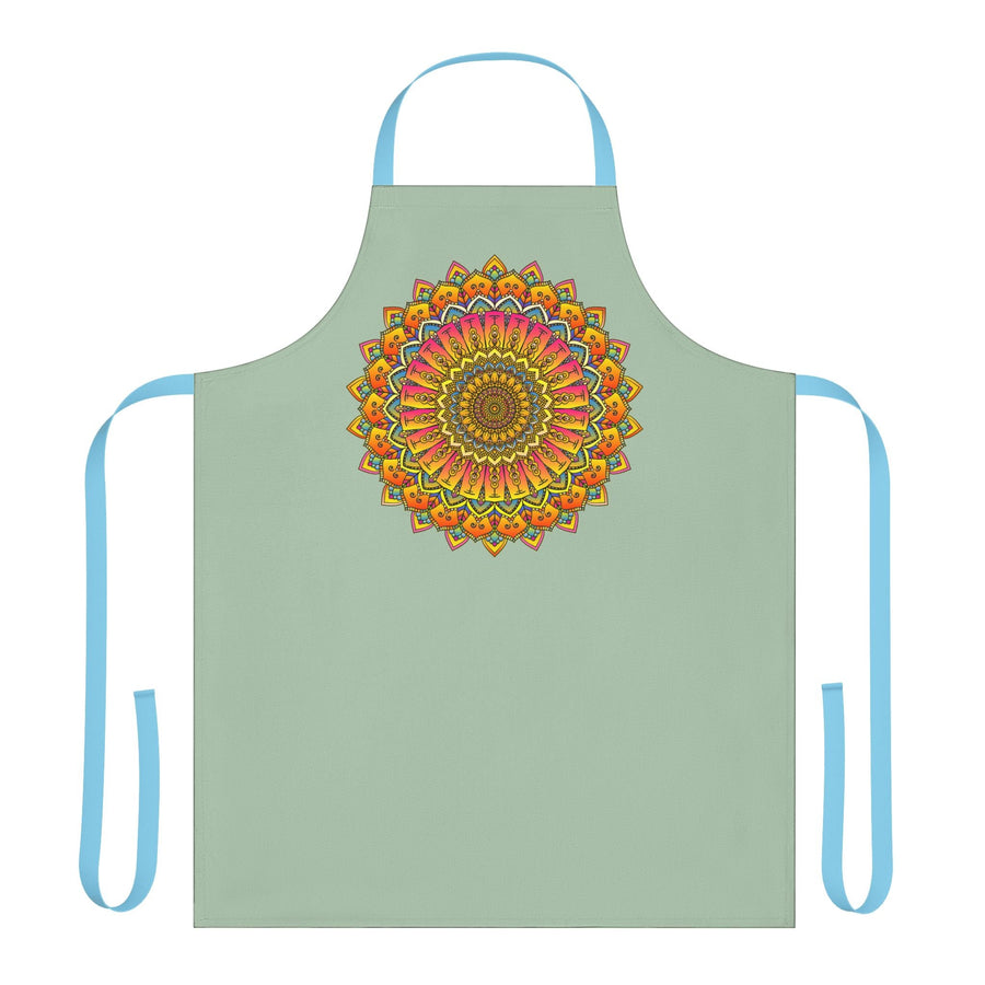 Mandala Art Apron - Sage Green All Over Prints - Blululi