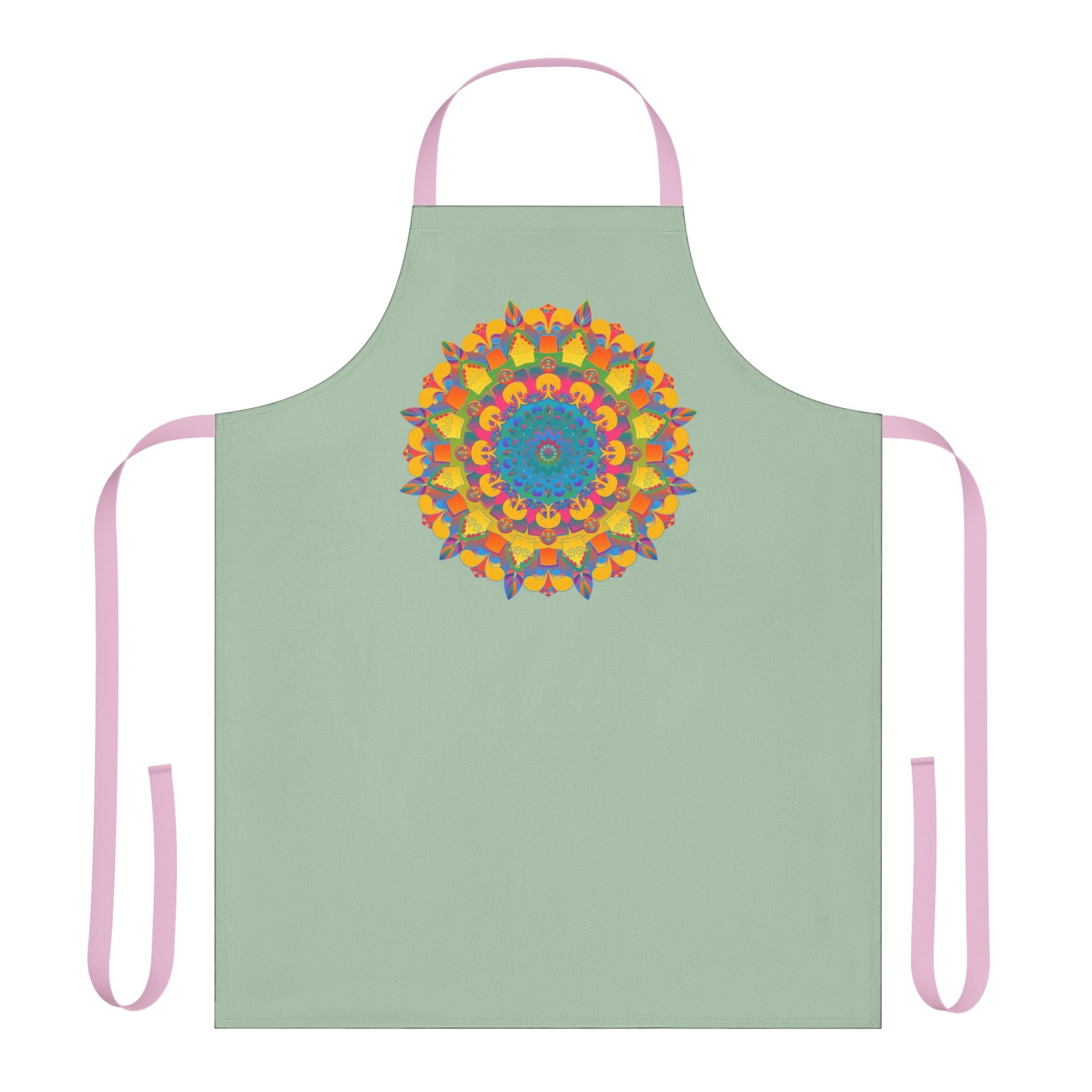 Mandala Art Apron - Sage Green All Over Prints - Blululi