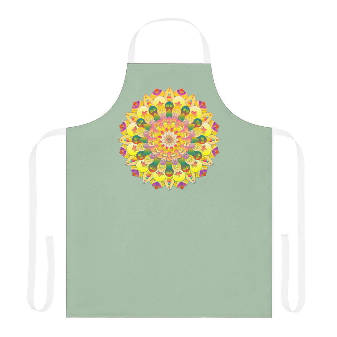 Mandala Art Apron - Sage Green All Over Prints - Blululi