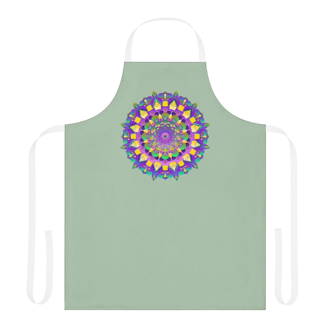 Mandala Art Apron - Sage Green All Over Prints - Blululi