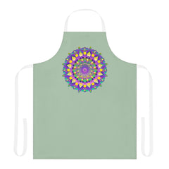 Mandala Art Apron - Sage Green All Over Prints - Blululi