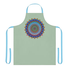 Mandala Art Apron - Sage Green All Over Prints - Blululi