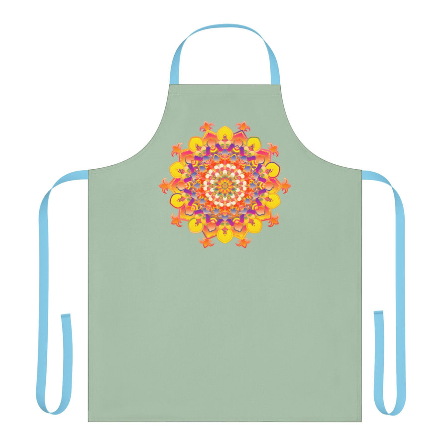 Mandala Art Apron - Sage Green - Colorful Kitchen Decor All Over Prints - Blululi