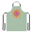 Mandala Art Apron - Sage Green, Hand - Drawn All Over Prints - Blululi