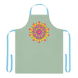 Mandala Art Apron - Sage Green, Hand - Drawn All Over Prints - Blululi