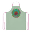 Mandala Art Apron - Sage Green - Hand Drawn All Over Prints - Blululi