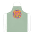 Mandala Art Apron - Sage Green - Hand Drawn All Over Prints - Blululi