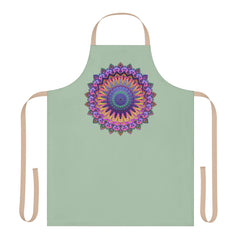 Mandala Art Apron - Sage Green, Hand - Drawn All Over Prints - Blululi