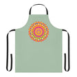 Mandala Art Apron - Sage Green - Hand Drawn All Over Prints - Blululi