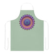 Mandala Art Apron - Sage Green, Hand - Drawn All Over Prints - Blululi