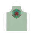 Mandala Art Apron - Sage Green - Hand Drawn All Over Prints - Blululi