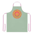 Mandala Art Apron - Sage Green - Hand Drawn All Over Prints - Blululi