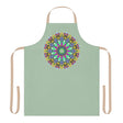 Mandala Art Apron - Sage Green, Hand - Drawn Design All Over Prints - Blululi