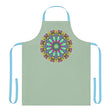 Mandala Art Apron - Sage Green, Hand - Drawn Design All Over Prints - Blululi