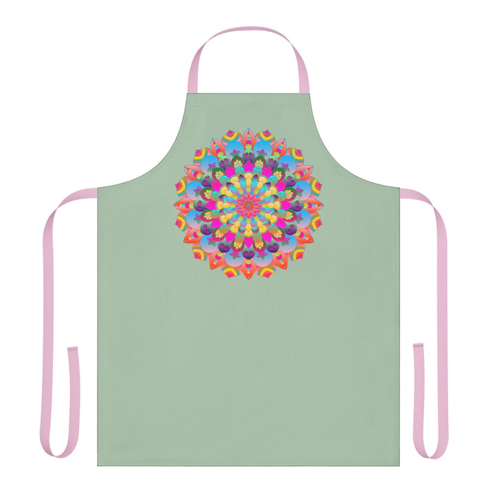 Mandala Art Apron - Sage Green - Kitchen Decor All Over Prints - Blululi