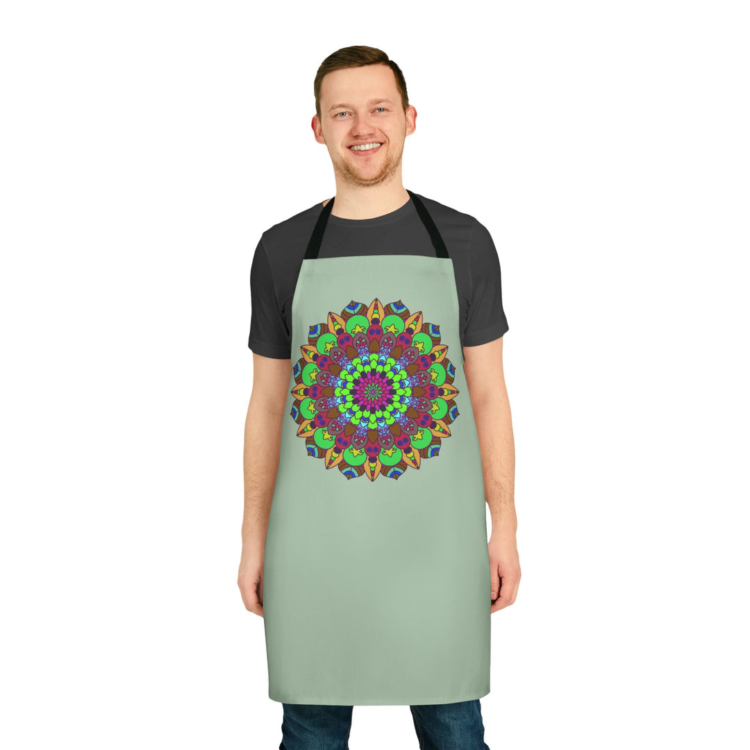 Mandala Art Apron - Sage Green - Kitchen Decor All Over Prints - Blululi