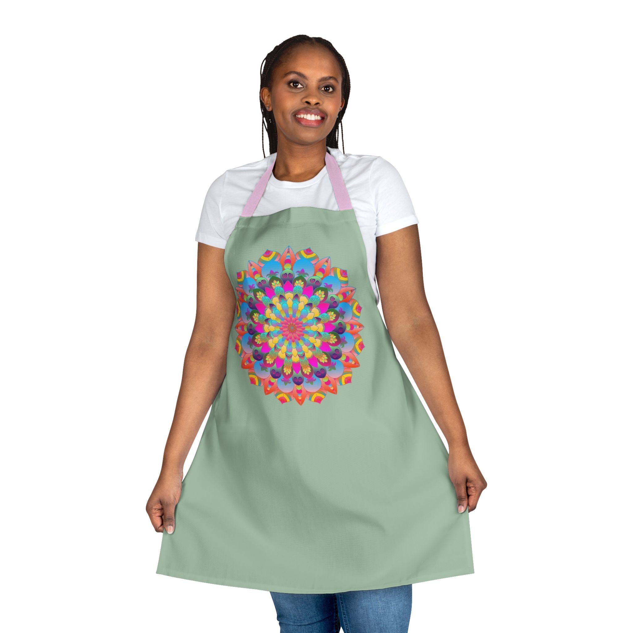 Mandala Art Apron - Sage Green - Kitchen Decor All Over Prints - Blululi