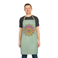 Mandala Art Apron - Sage Green | Kitchen Decor All Over Prints - Blululi