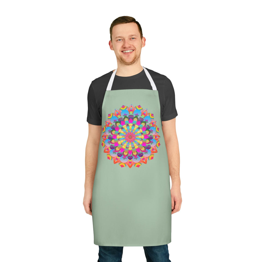 Mandala Art Apron - Sage Green - Kitchen Decor All Over Prints - Blululi