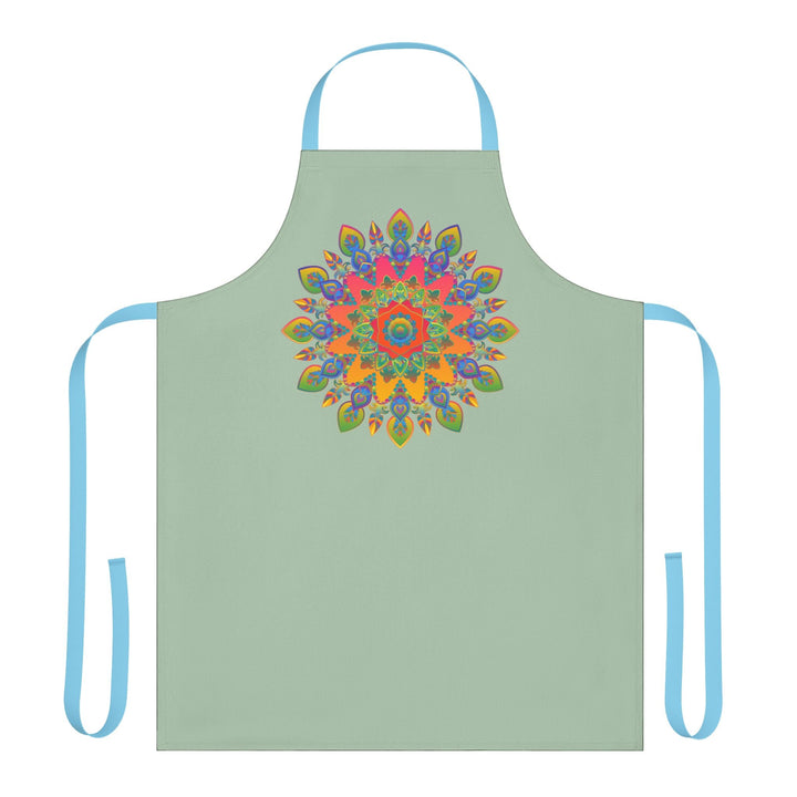 Mandala Art Apron - Sage Green | Kitchen Decor All Over Prints - Blululi