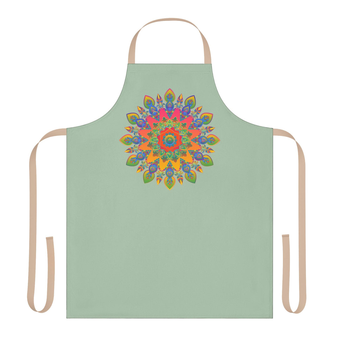 Mandala Art Apron - Sage Green | Kitchen Decor All Over Prints - Blululi