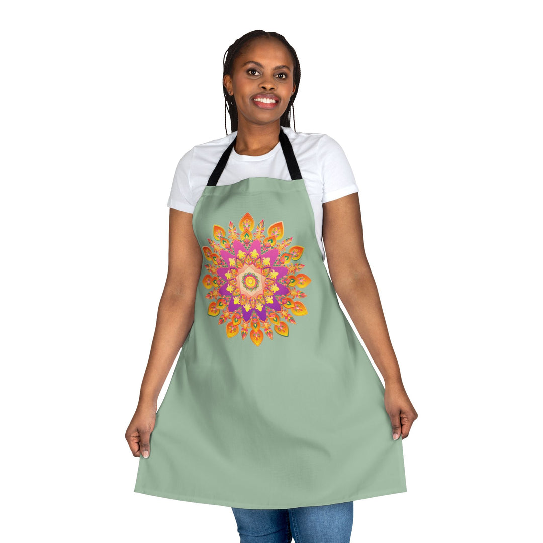 Mandala Art Apron - Sage Green - Kitchen Decor All Over Prints - Blululi