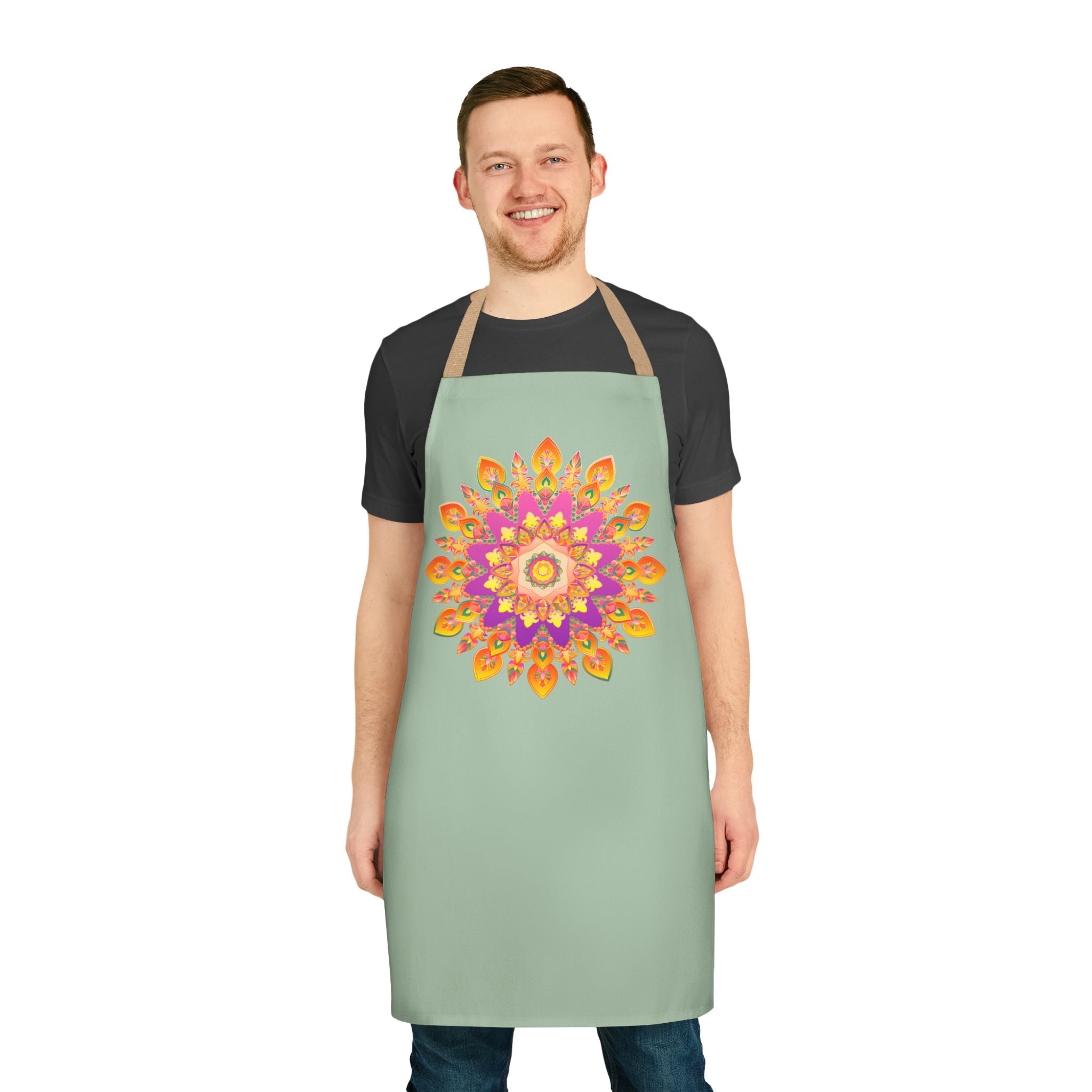 Mandala Art Apron - Sage Green - Kitchen Decor All Over Prints - Blululi