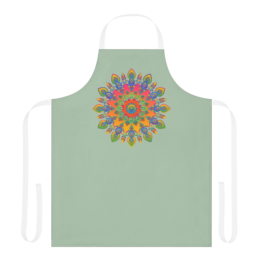 Mandala Art Apron - Sage Green | Kitchen Decor All Over Prints - Blululi