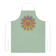 Mandala Art Apron - Sage Green | Kitchen Decor All Over Prints - Blululi