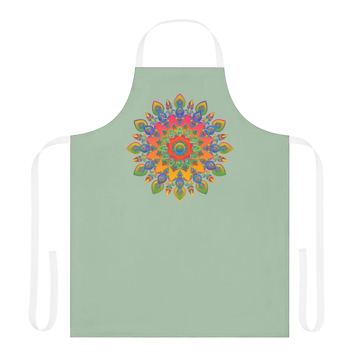 Mandala Art Apron - Sage Green | Kitchen Decor All Over Prints - Blululi