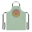 Mandala Art Apron - Sage Green | Kitchen Decor All Over Prints - Blululi