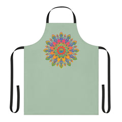 Mandala Art Apron - Sage Green | Kitchen Decor All Over Prints - Blululi
