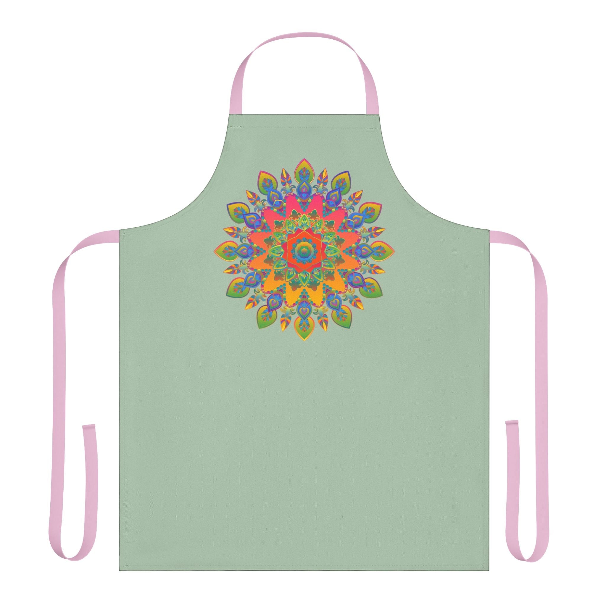 Mandala Art Apron - Sage Green | Kitchen Decor All Over Prints - Blululi