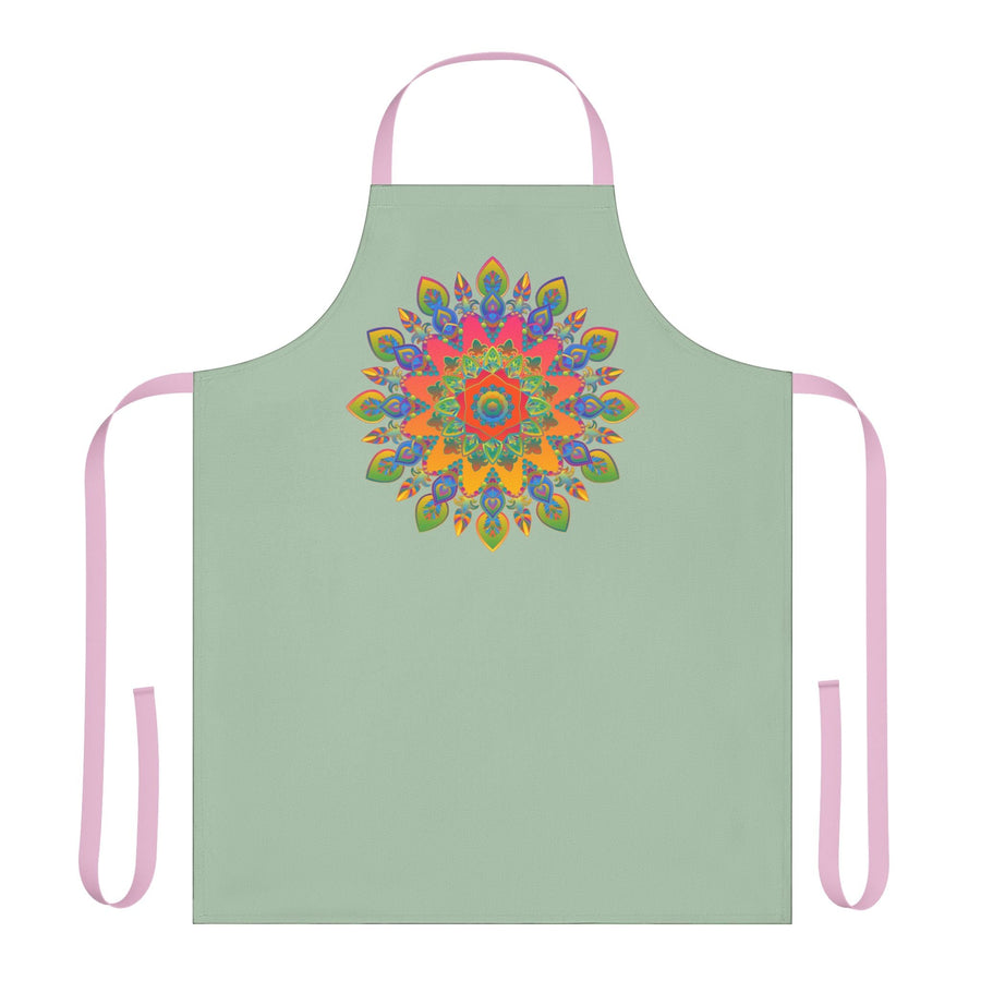 Mandala Art Apron - Sage Green | Kitchen Decor All Over Prints - Blululi