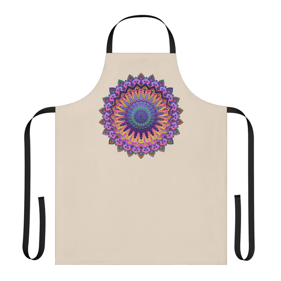 Mandala Art Apron - Vibrant Colors, Beige All Over Prints - Blululi