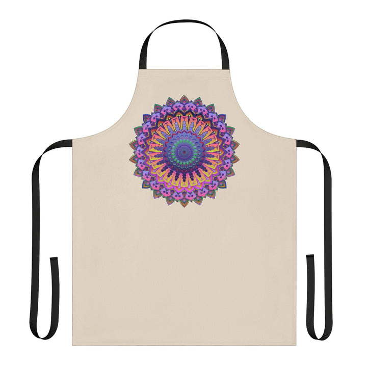 Mandala Art Apron - Vibrant Colors, Beige All Over Prints - Blululi