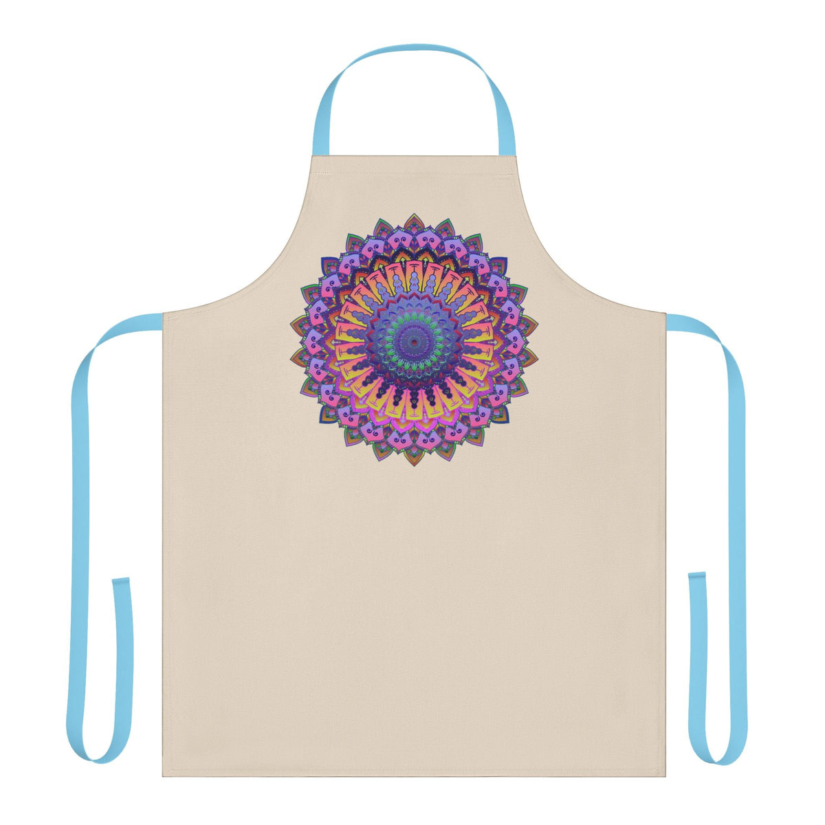 Mandala Art Apron - Vibrant Colors, Beige All Over Prints - Blululi