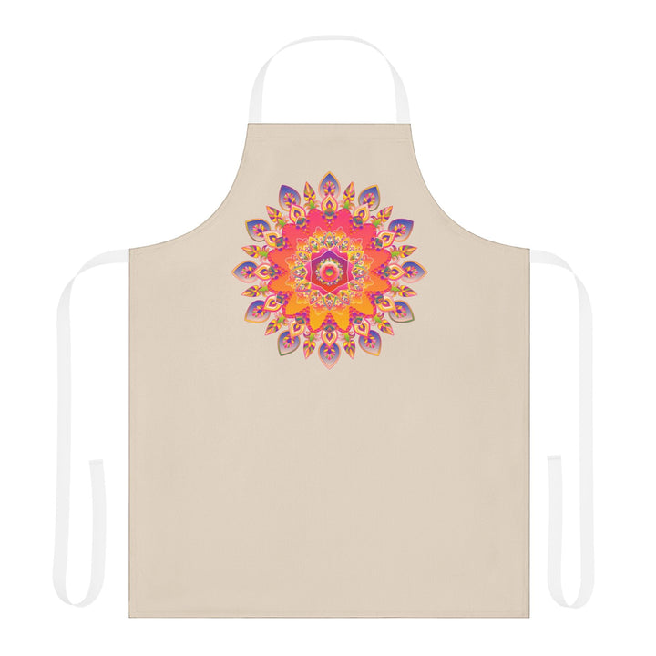 Mandala Art Apron - Vibrant Floral Design All Over Prints - Blululi