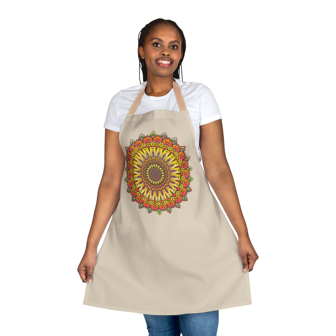 Mandala Art Apron - Vibrant Floral Design All Over Prints - Blululi