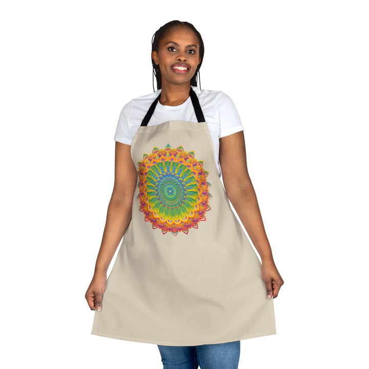 Mandala Art Apron - Vibrant Hand Drawn Design All Over Prints - Blululi