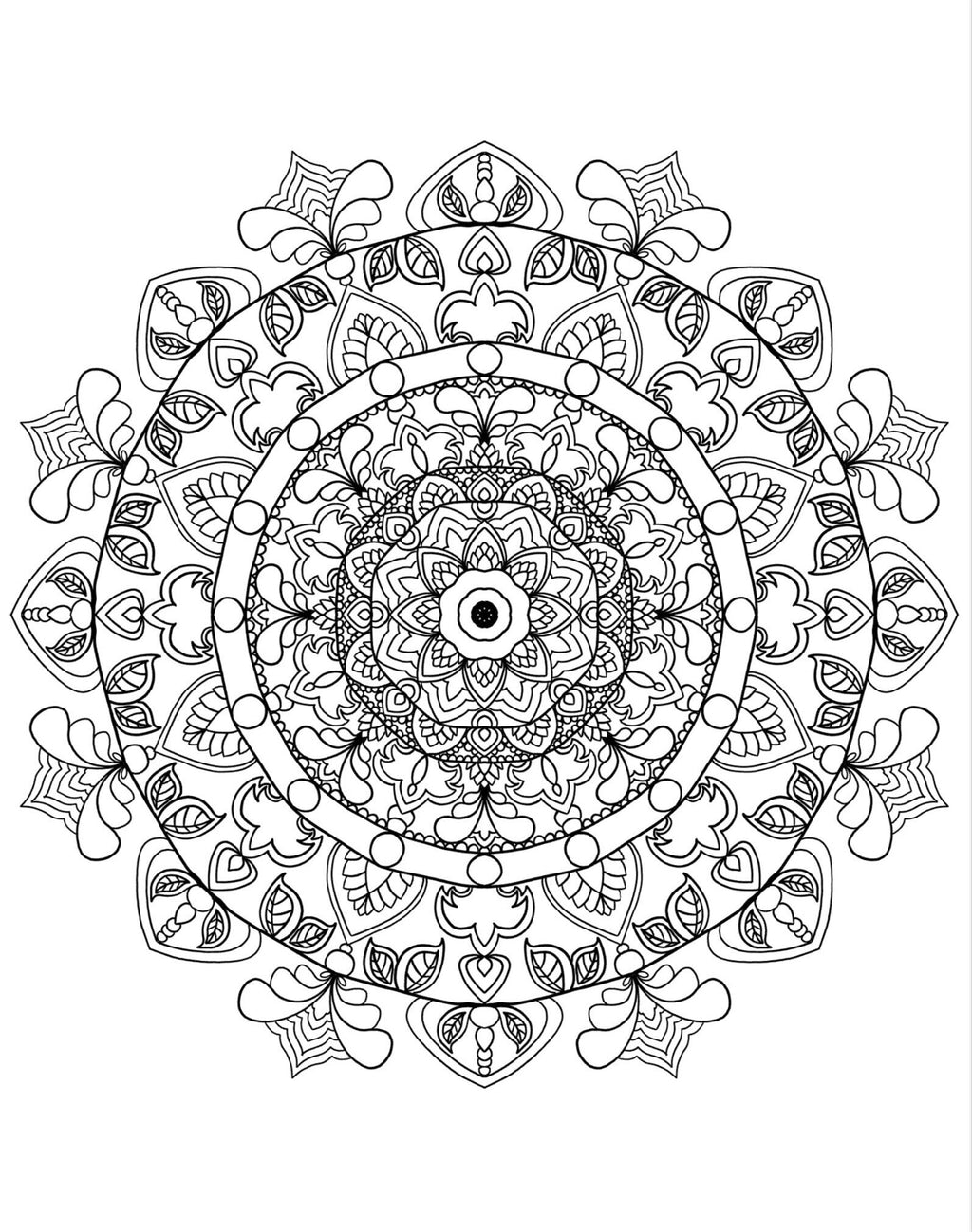 Mandala Art Coloring Pages - 80 Hand - Drawn Designs for Artistic Expression & Relaxation digital download - Blululi