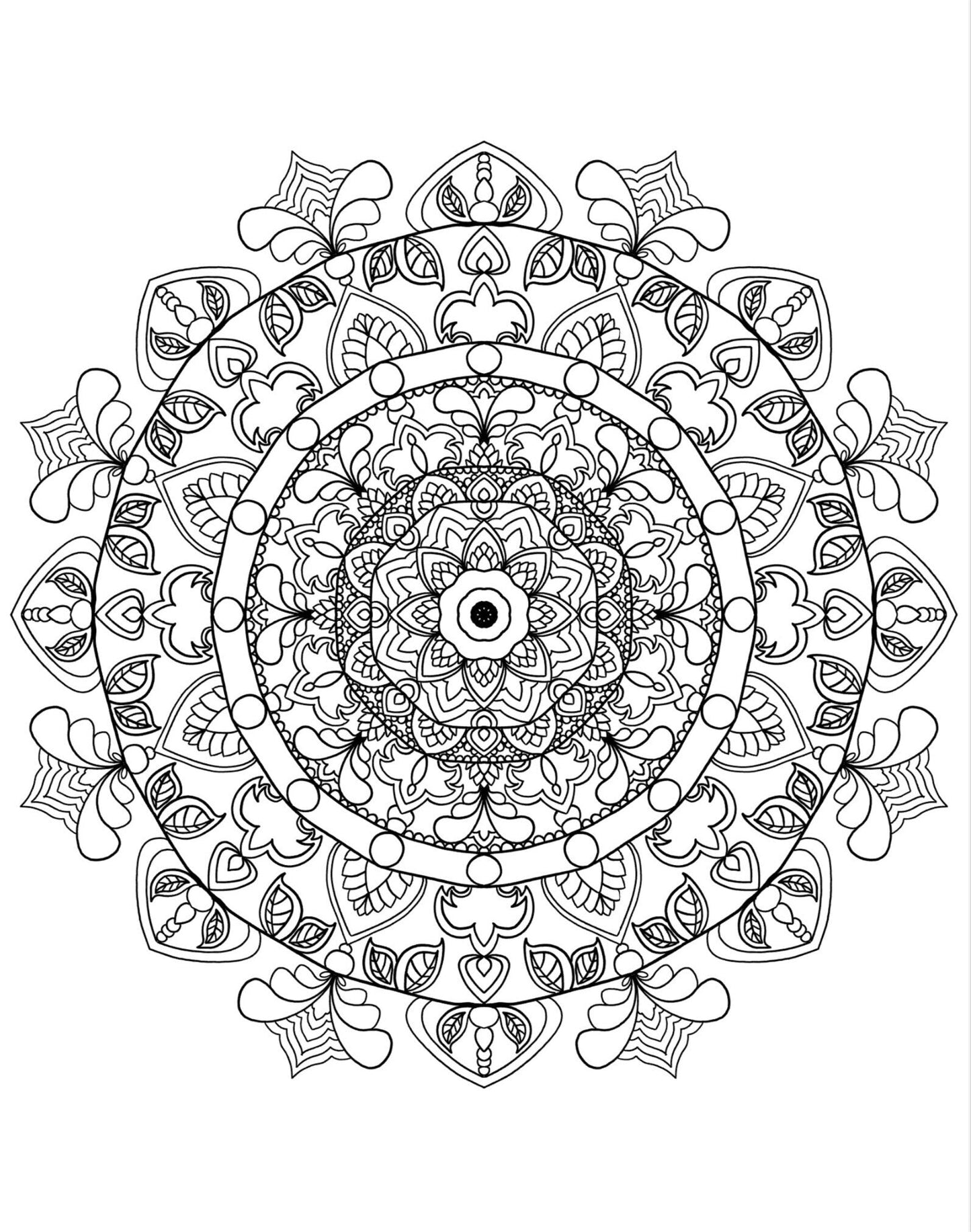 Mandala Art Coloring Pages - 80 Hand - Drawn Designs for Artistic Expression & Relaxation digital download - Blululi