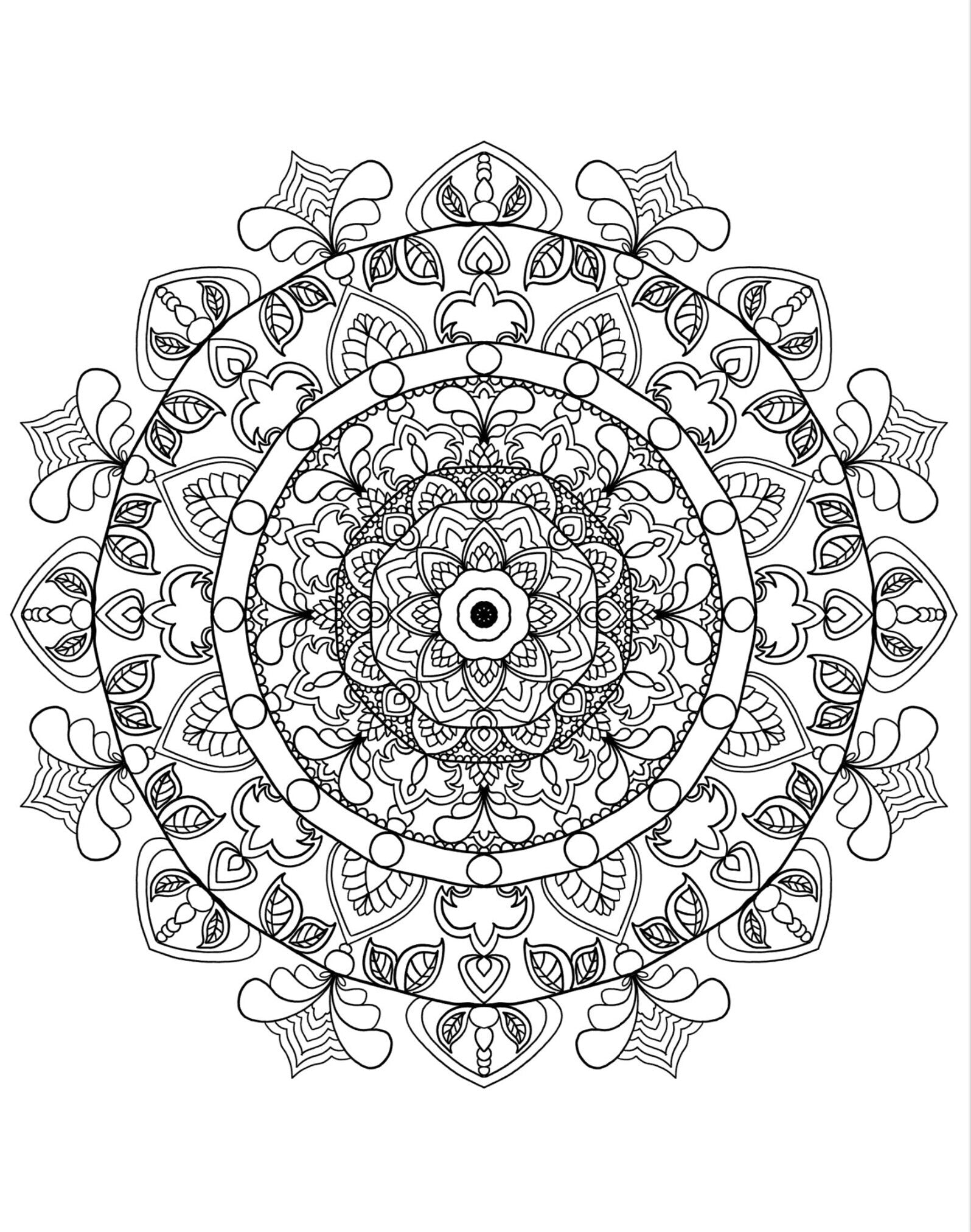 Mandala Art Coloring Pages - 80 Hand - Drawn Designs for Artistic Expression & Relaxation digital download - Blululi