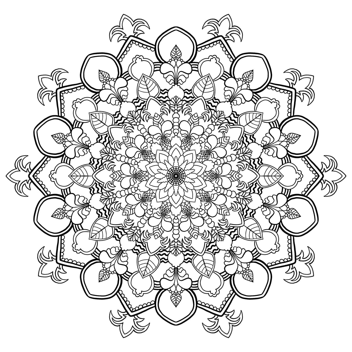 Mandala Art Coloring Pages - 80 Hand - Drawn Designs for Artistic Expression & Relaxation digital download - Blululi