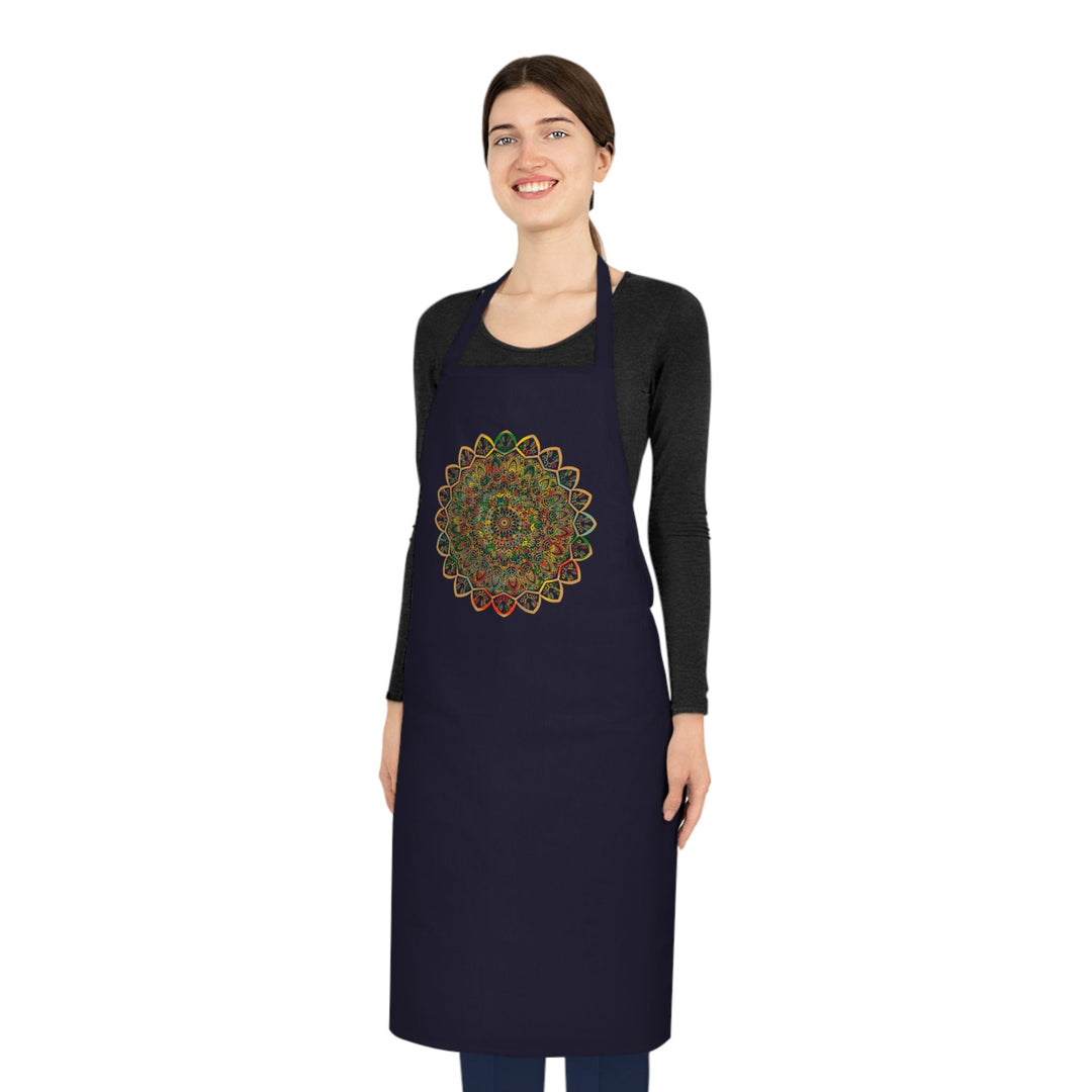 Mandala Art Cotton Apron with Hand - Drawn Mandalas - Perfect for Chefs and Home Cooks - Blululi