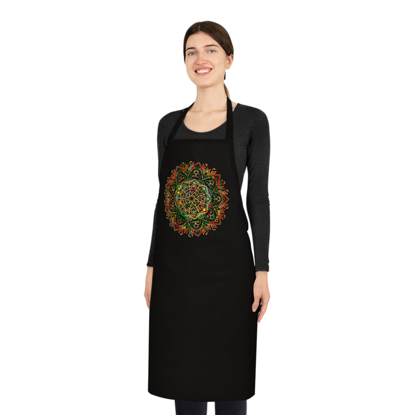 Mandala Art Cotton Apron with Hand - Drawn Mandalas - Perfect for Chefs and Home Cooks - Blululi