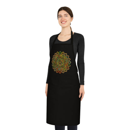 Mandala Art Cotton Apron with Hand - Drawn Mandalas - Perfect for Chefs and Home Cooks - Blululi