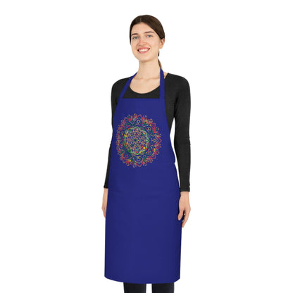 Mandala Art Cotton Apron with Hand - Drawn Mandalas - Perfect for Chefs and Home Cooks - Blululi