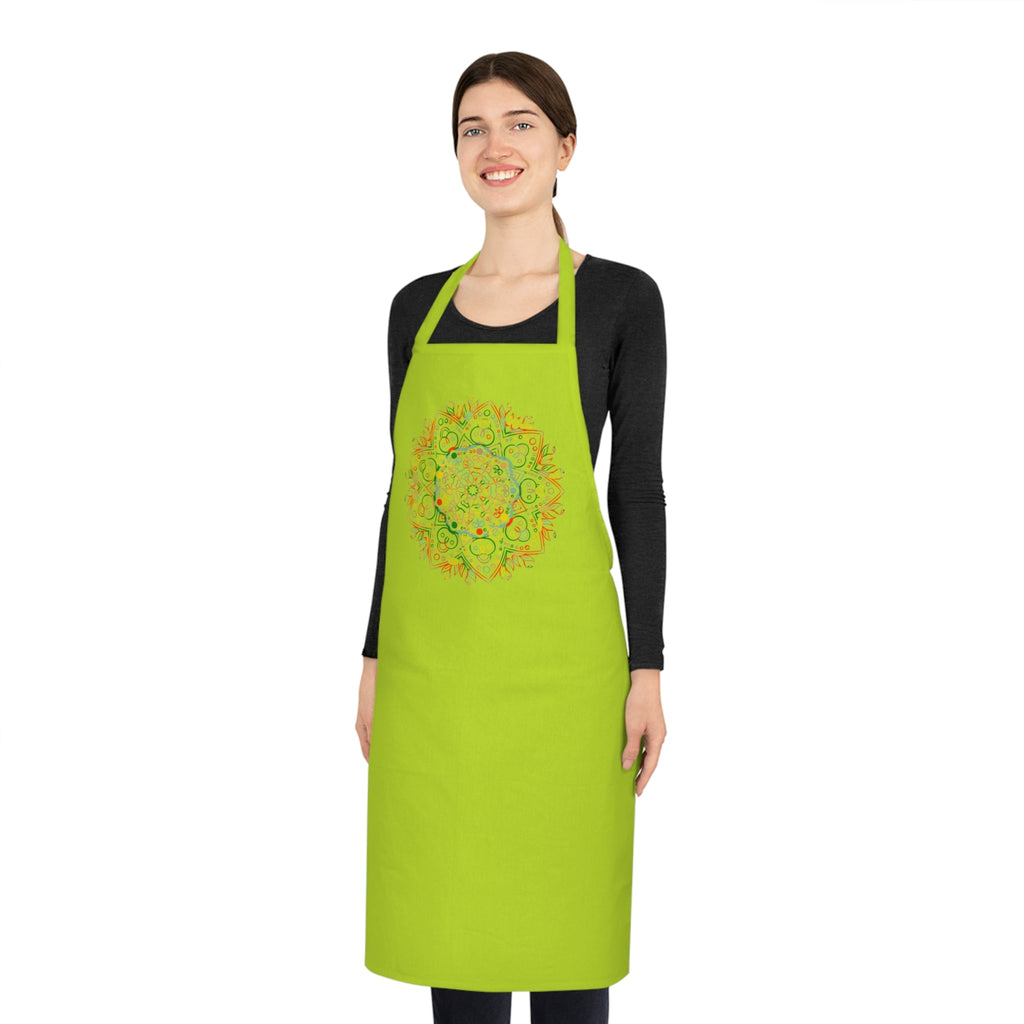 Mandala Art Cotton Apron with Hand - Drawn Mandalas - Perfect for Chefs and Home Cooks - Blululi